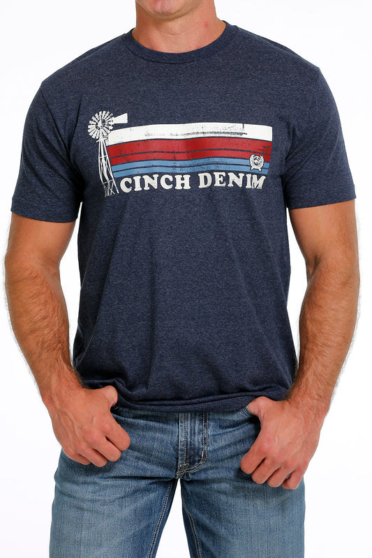 Cinch Men's Navy Logo T-Shirt