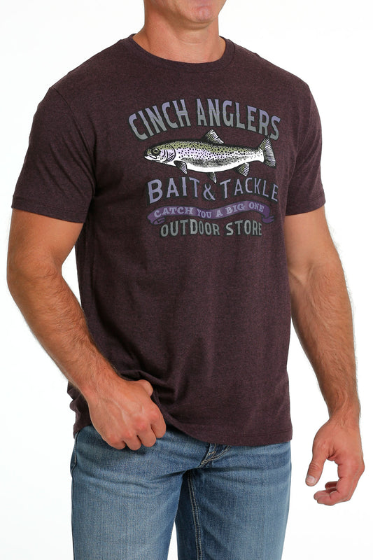 Cinch Men's Heather Purple Cinch Anglers Bait & Tackle T-Shirt