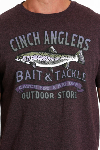 Cinch Men's Heather Purple Cinch Anglers Bait & Tackle T-Shirt