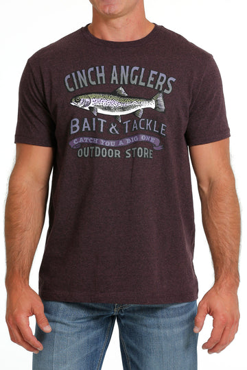 Cinch Men's Heather Purple Cinch Anglers Bait & Tackle T-Shirt