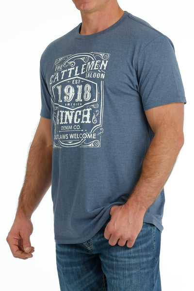 Cinch Men's Cattlemen Saloon 1918 Blue T-Shirt