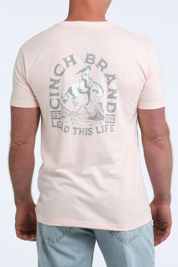 Cinch Men's Light Pink Graphic T-Shirt