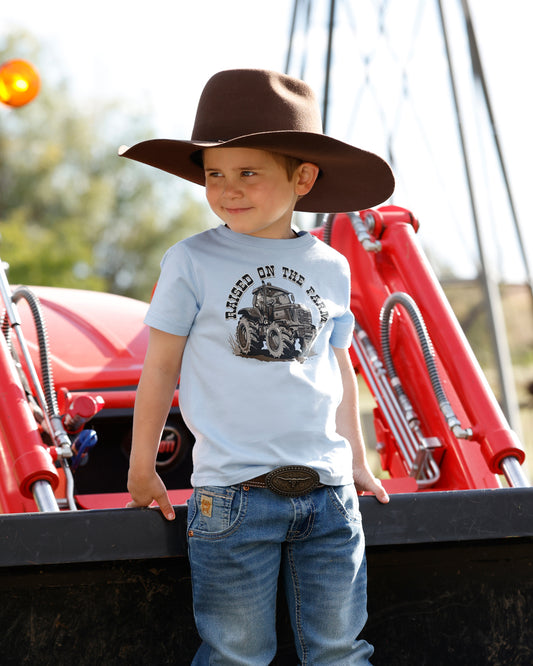 Cinch Toddler Boy's Light Blue "Raised on the Farm" T-shirt