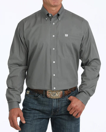 Cinch Men's Solid Gray Button-Down Western Shirt