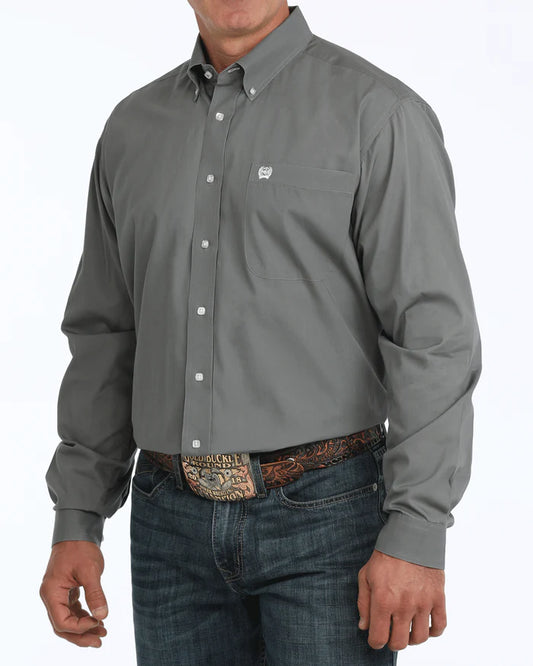 Cinch Men's Solid Gray Button-Down Western Shirt