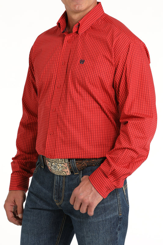 Cinch Men's Red Money Print Button-Down Western Shirt