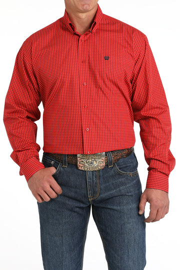 Cinch Men's Red Money Print Button-Down Western Shirt