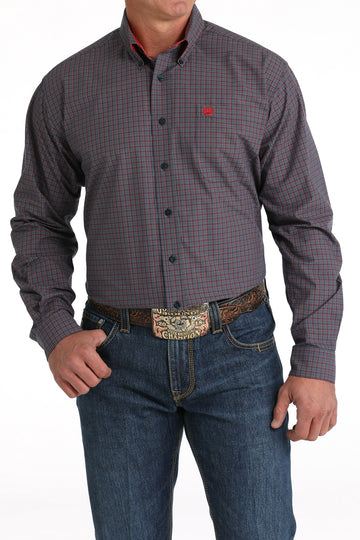 Cinch Men's Navy Plaid Button-Down Western Shirt