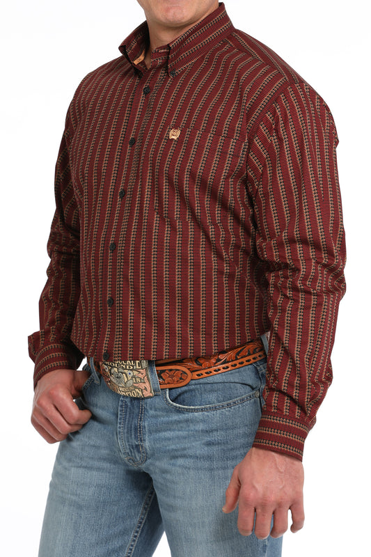 Cinch Men's Red Shotgun Shell Print Button-Down Western Shirt