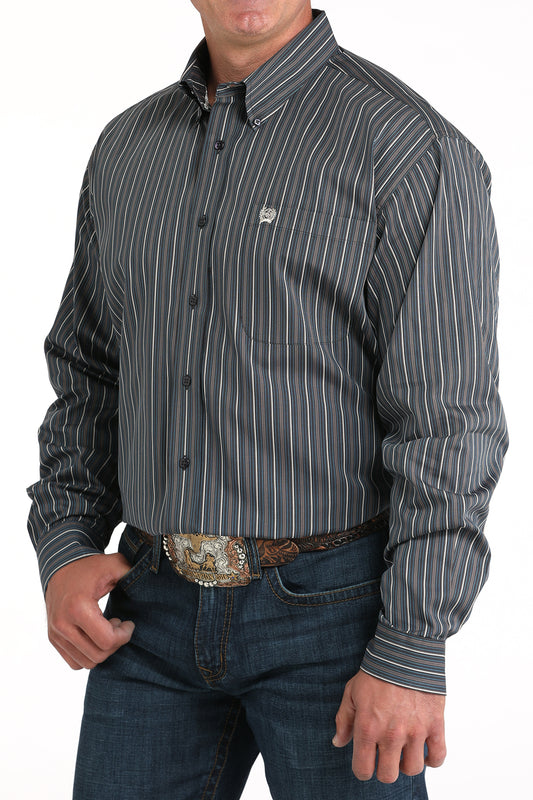 Cinch Men's Stripe Button Down Classic Fit Shirt