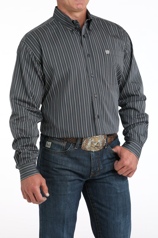 Cinch Men's Stripe Button Down Classic Fit Shirt