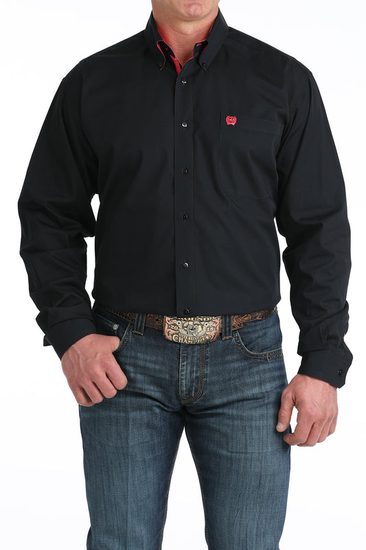 Cinch Men's Solid Black Button Down Shirt