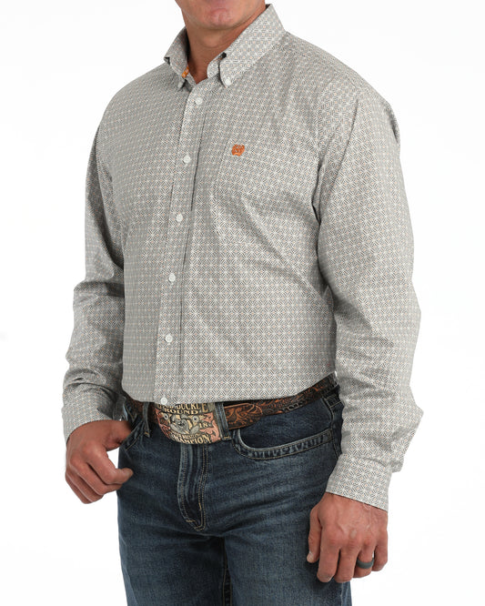 Cinch Men's Long Sleeve Button-Down Print Shirt
