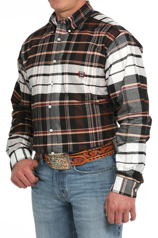 Cinch Men's Oxford Plaid Button-Down Western Shirt