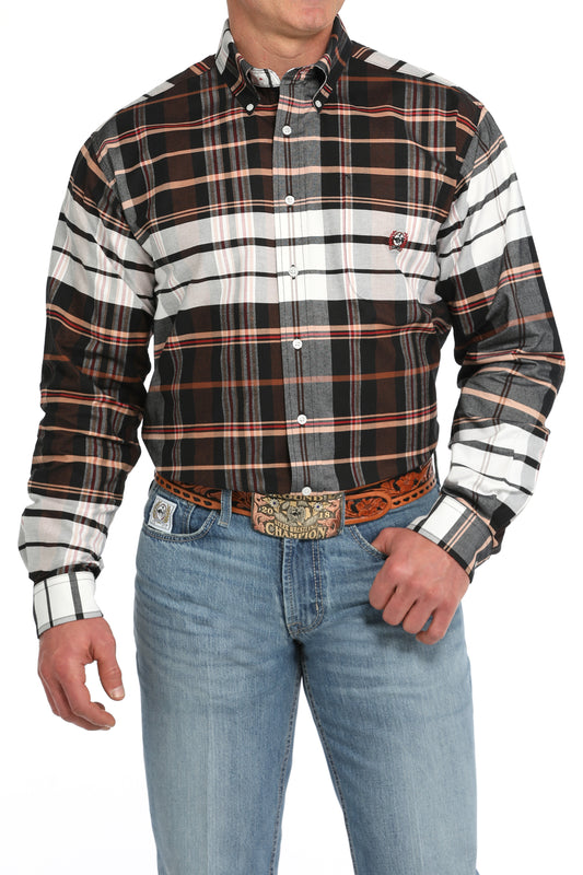 Cinch Men's Oxford Plaid Button-Down Western Shirt