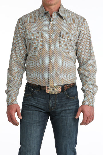 Cinch Men's Printed Modern Fit Long Sleeve Snap Shirt