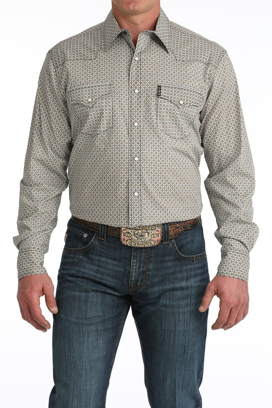 Cinch Men's Printed Modern Fit Long Sleeve Snap Shirt