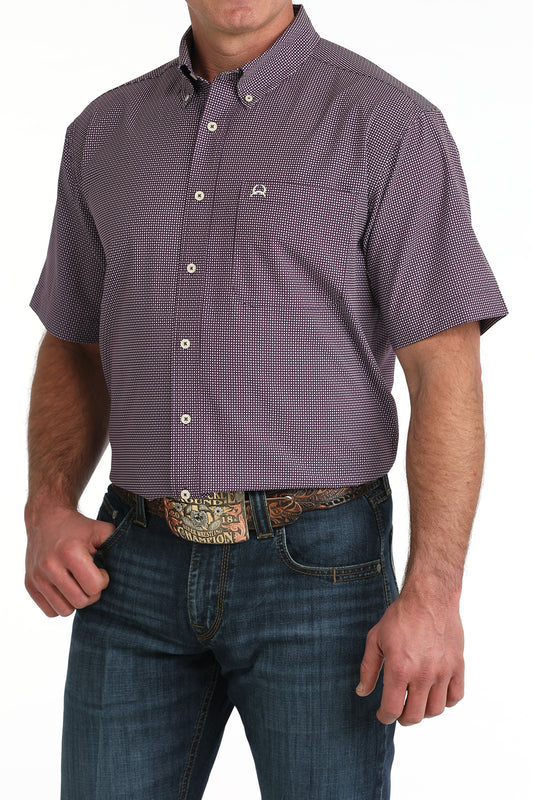 Cinch Men's ArenaFlex Purple Printed Button-Down Shirt