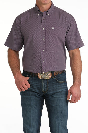 Cinch Men's ArenaFlex Purple Printed Button-Down Shirt