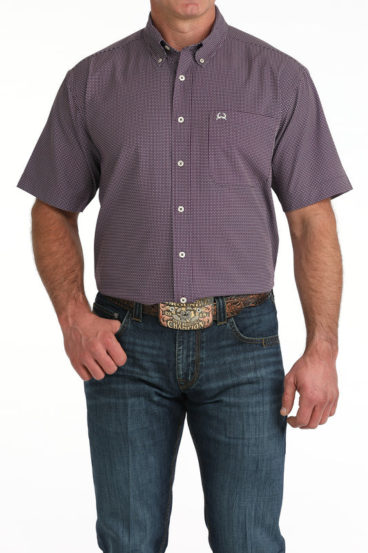 Cinch Men's ArenaFlex Purple Printed Button-Down Shirt