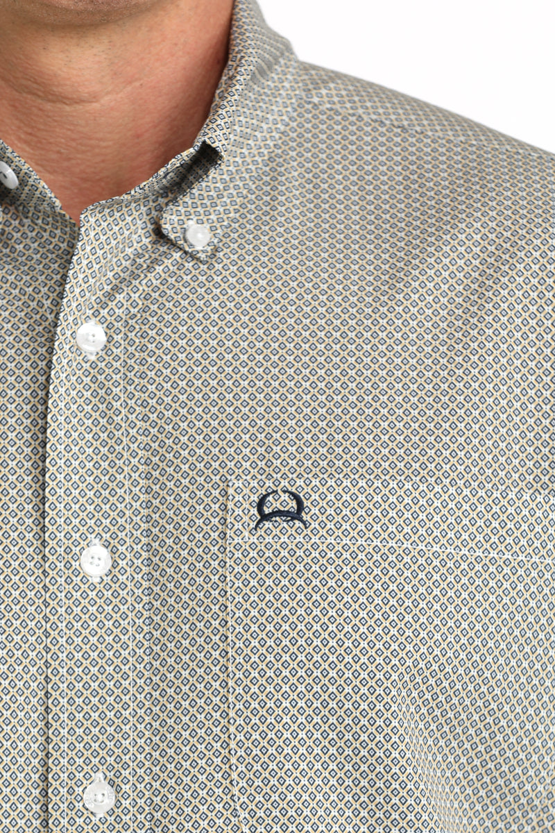 Cinch Men's ArenaFlex Geometric Print Short Sleeve Button Down Shirt
