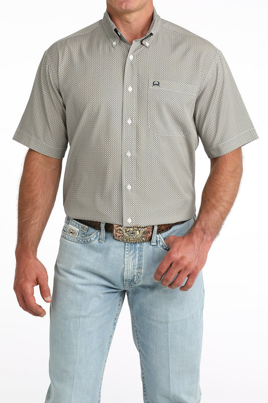 Cinch Men's ArenaFlex Geometric Print Short Sleeve Button Down Shirt
