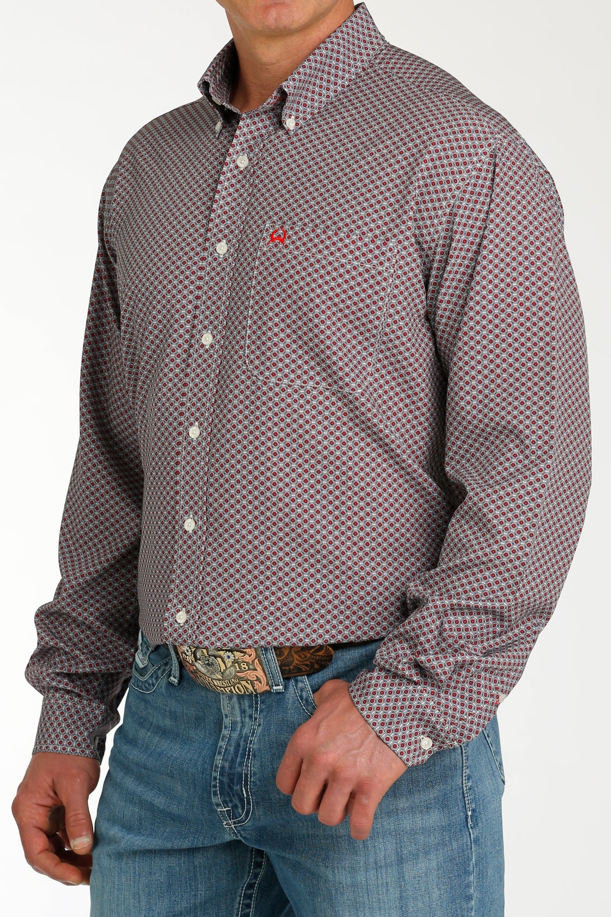 Cinch Men's Long Sleeve Multi-Color Print Arenaflex Shirt
