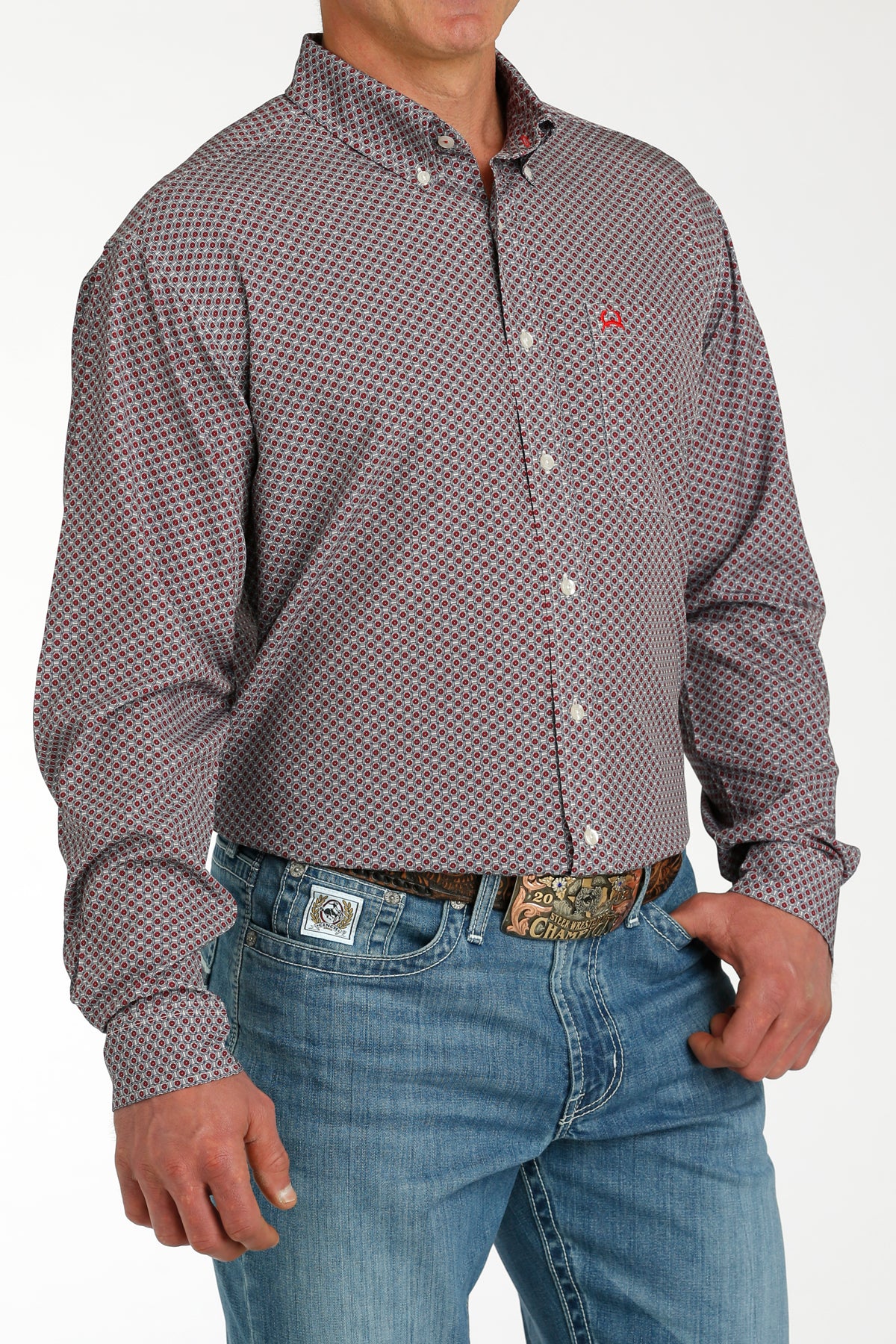 Cinch Men's Long Sleeve Multi-Color Print Arenaflex Shirt