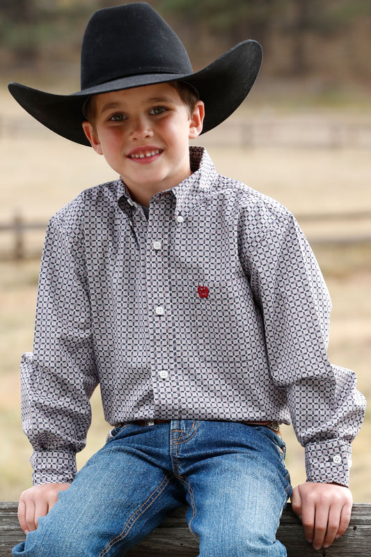 Cinch Boy's Multicolor Print Button-Down Western Shirt