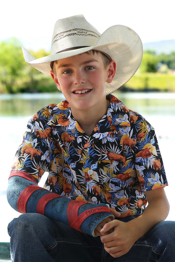 Cinch Boy's Short Sleeve Aloha Angus Camp Shirt