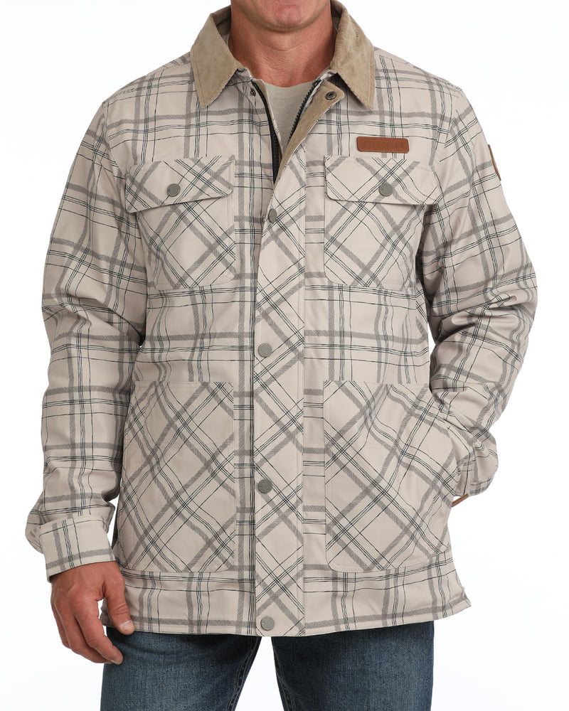 Cinch Men's Stone Plaid Barn Coat