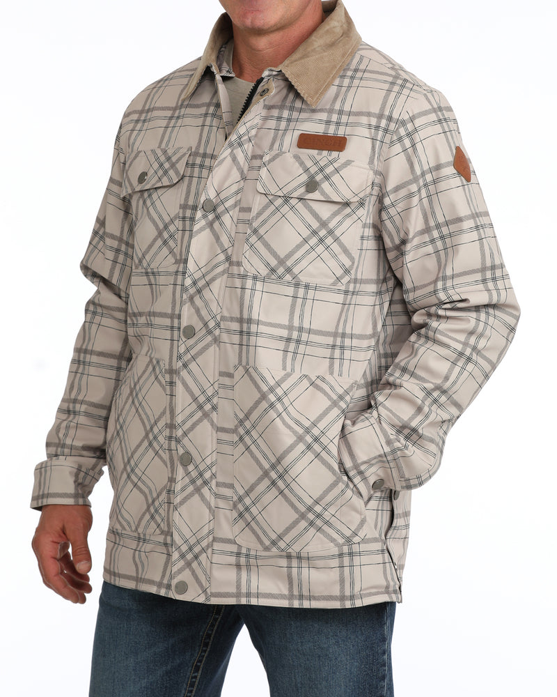 Cinch Men's Stone Plaid Barn Coat