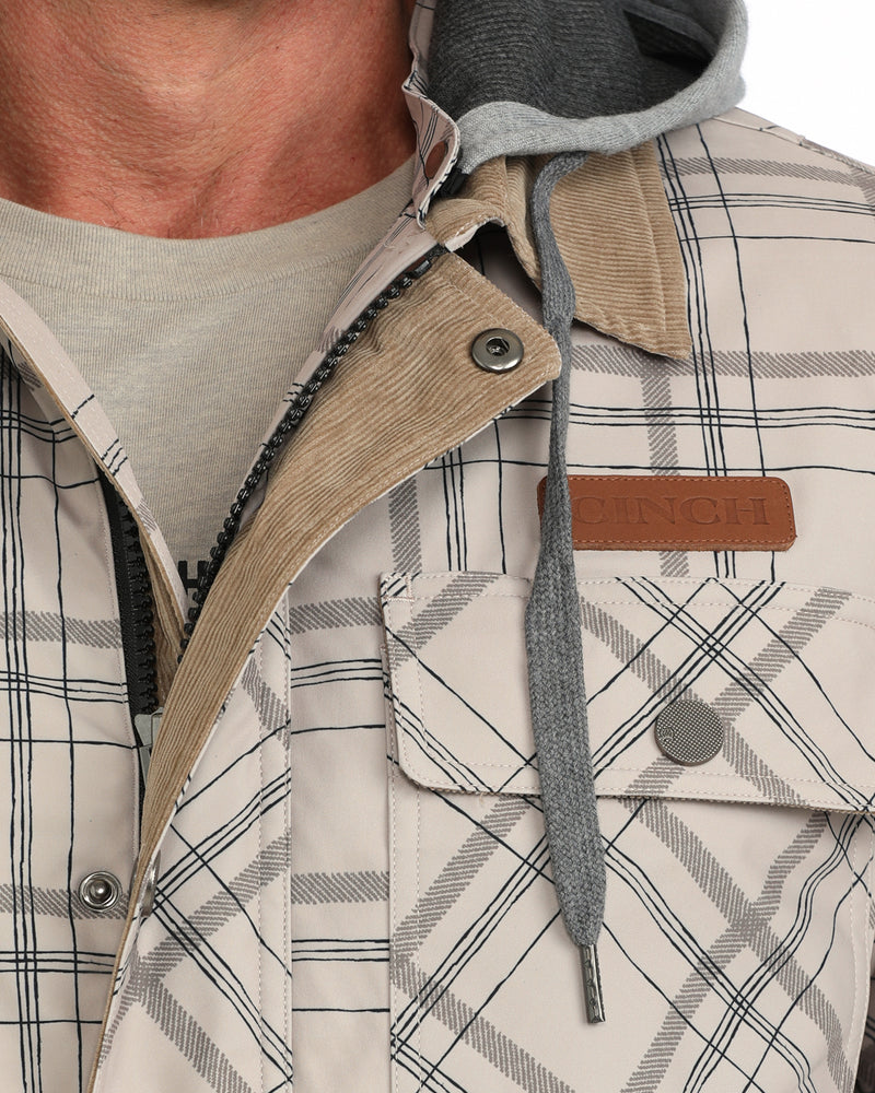 Cinch Men's Stone Plaid Barn Coat