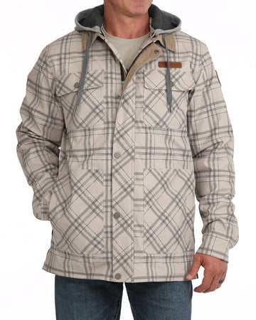 Cinch Men's Stone Plaid Barn Coat
