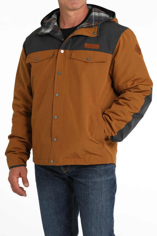 Cinch Men's Brown/Charcoal Canvas Barn Coat