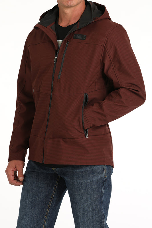 Cinch Men's Red Hooded Softshell Jacket