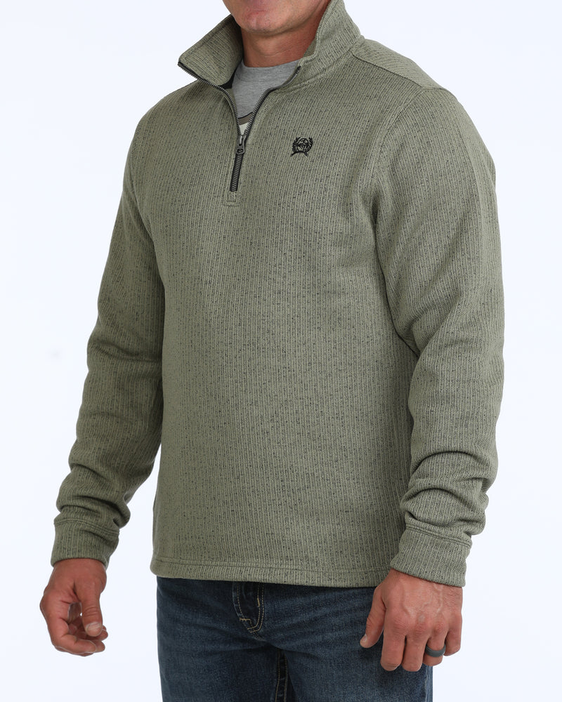 Cinch Men's 1/4 Zip Olive Sweater