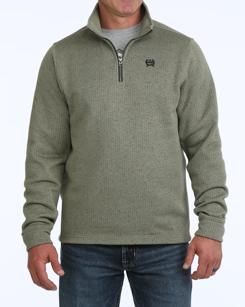 Cinch Men's 1/4 Zip Olive Sweater