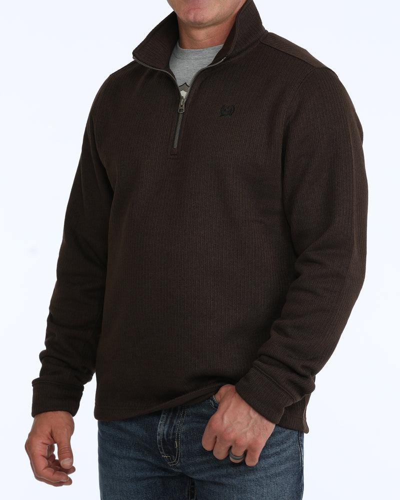 Cinch Men's 1/4 Zip Brown Sweater