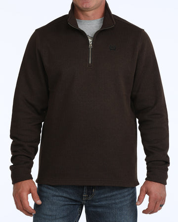 Cinch Men's 1/4 Zip Brown Sweater