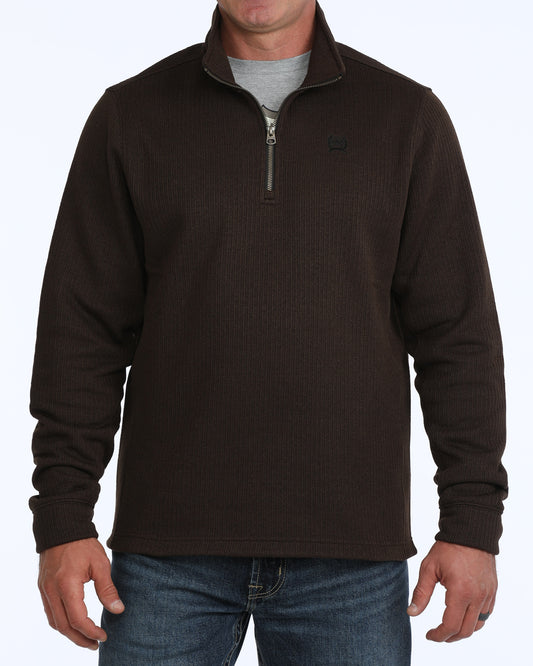 Cinch Men's 1/4 Zip Brown Sweater