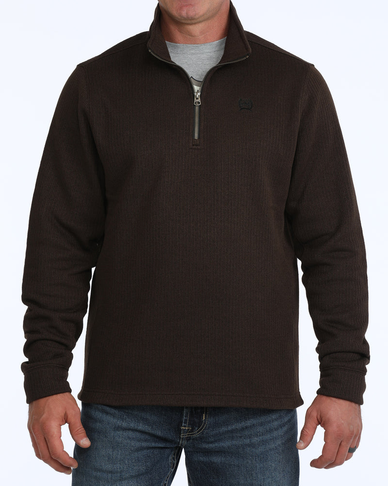 Cinch Men's 1/4 Zip Brown Sweater