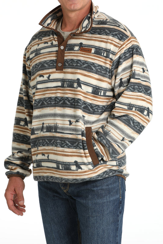 Cinch Men's Cream Fleece Pullover