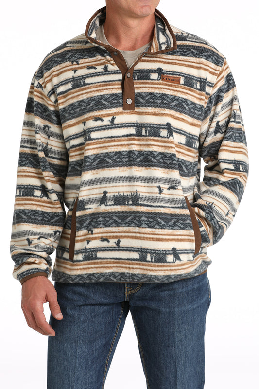 Cinch Men's Cream Fleece Pullover