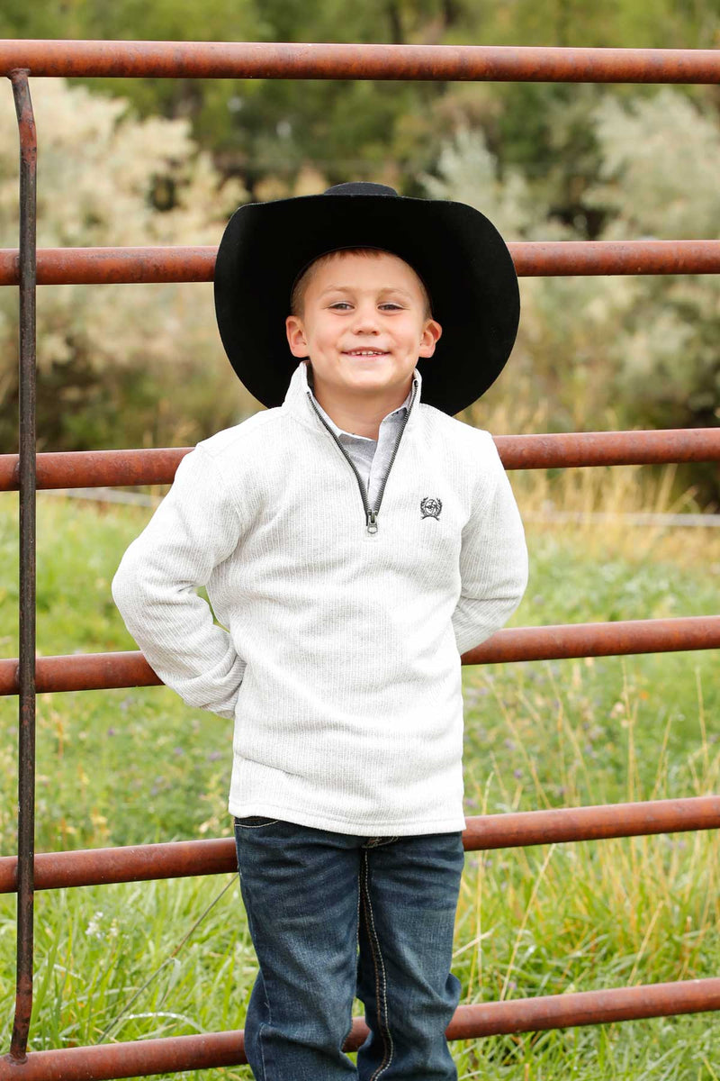Cinch Boy's Grey 1/4 Zip Pullover