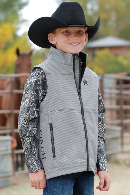 Cinch Boy's Gray Bonded Vest