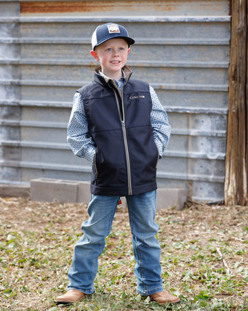 Cinch Boy's Navy Bonded Vest