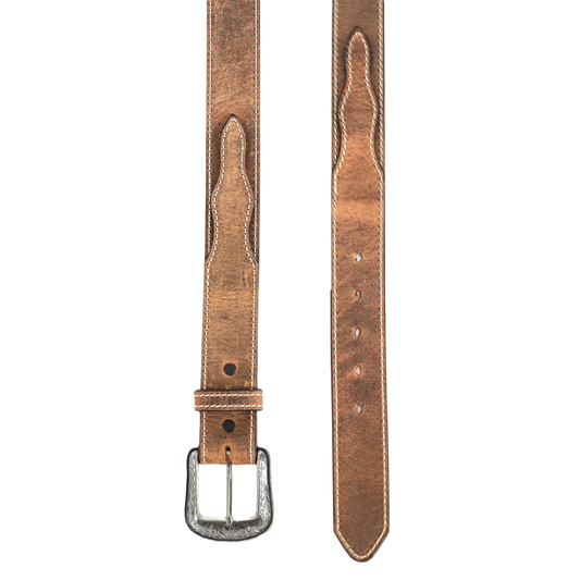 Heritage Men's Vintage 3 Piece Brown Leather Belt