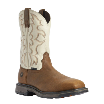 Ariat Men's Rye Brown WorkHog Wide Square Steel Toe Work Boots