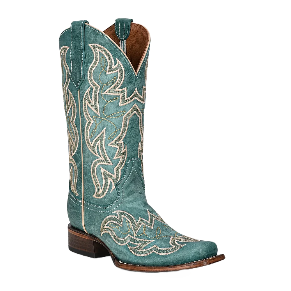 Womens Circle G Turquoise Square Toe Boot